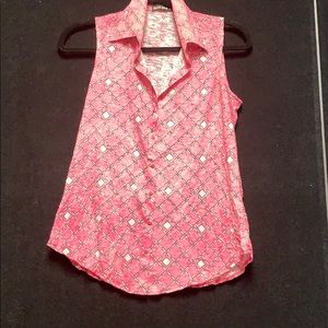 Pink Tank Button Up XS
